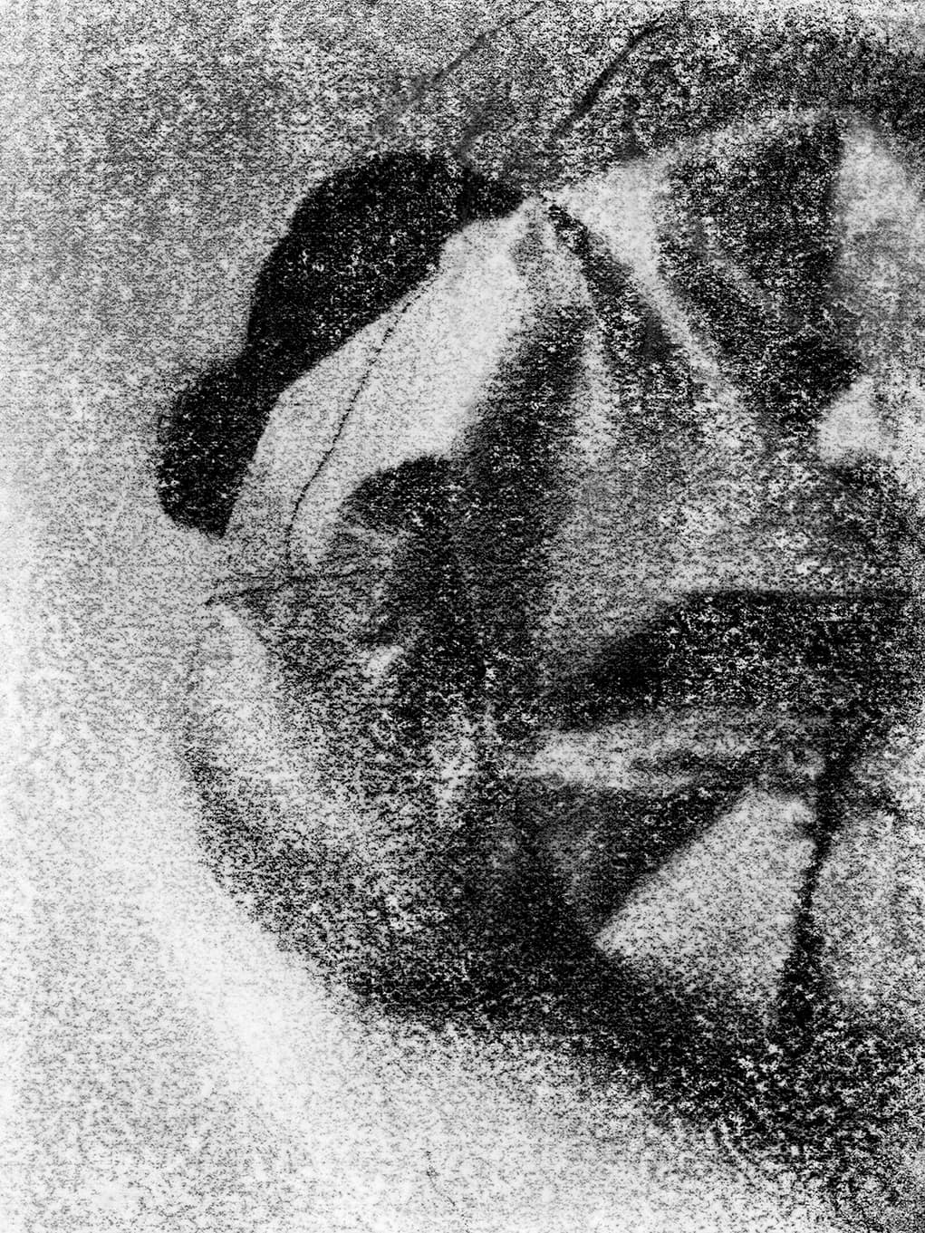 Grainy fragment, garment ribbing detail